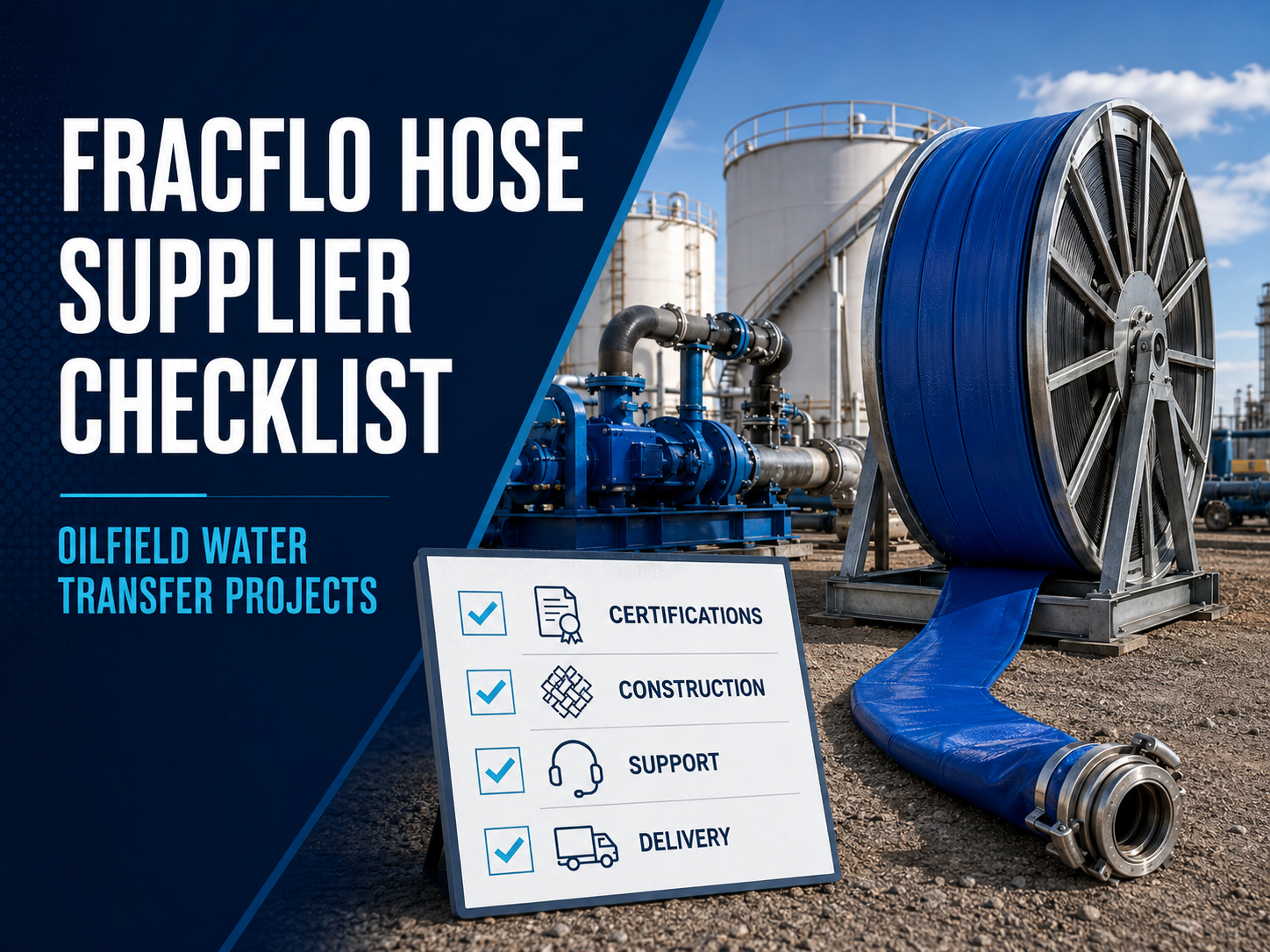 Lista de verificación de evaluación de proveedores de mangueras Fracflo para proyectos de transferencia de agua en yacimientos petrolíferos
